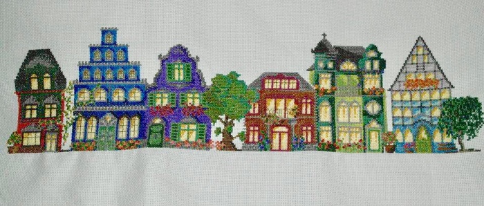 Small houses - My, Cross-stitch, House, Needlework without process