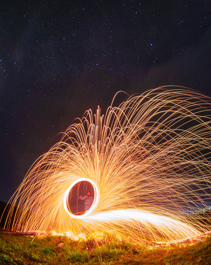 The magic of steel wool - My, Starry sky, Steel wool, Longpost