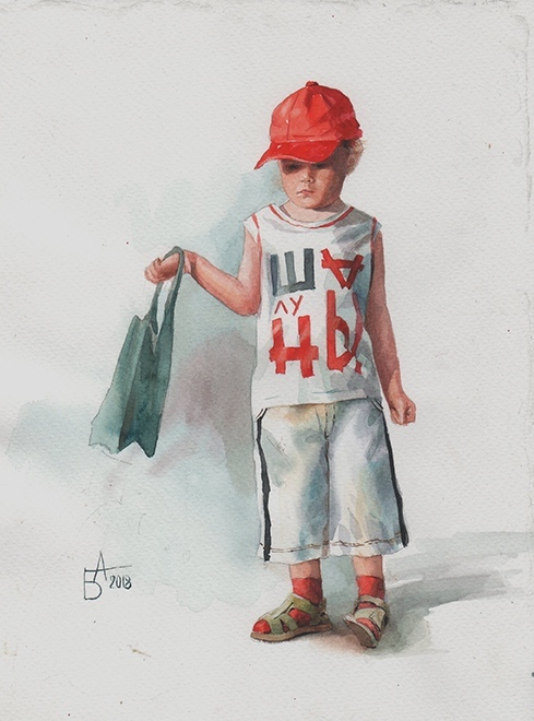 Sketches of children - My, Watercolor, Drawing, Creation, Children, Creative, Longpost