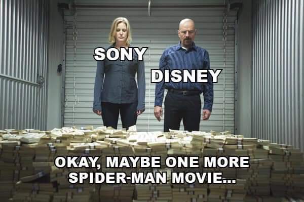 Maybe make another movie. - The photo, Sony, Walt disney company, Spiderman, Money, Arrangement, Breaking Bad