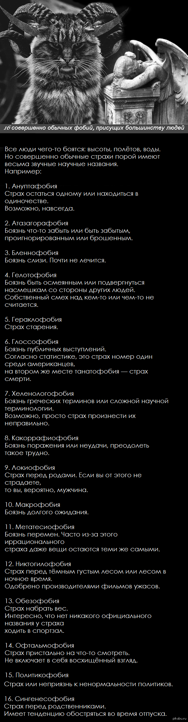 16 совершенно обычных фобий, присущих большинству людей. | Пикабу