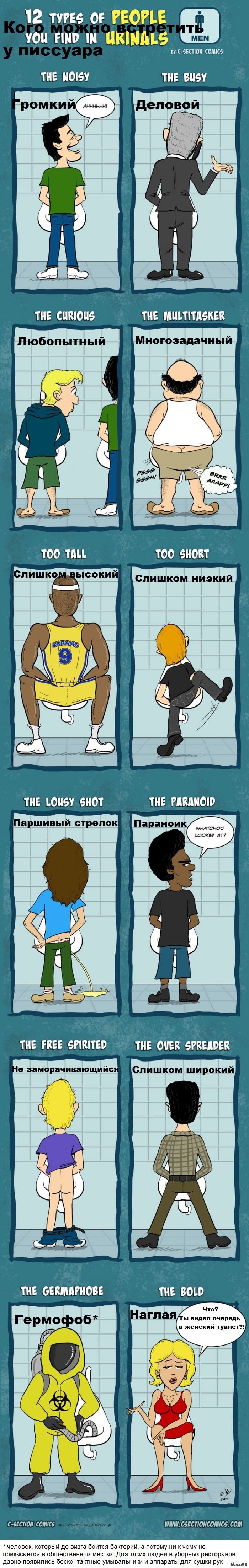 12 типов людей, которых можно встретить у писсуара | Пикабу