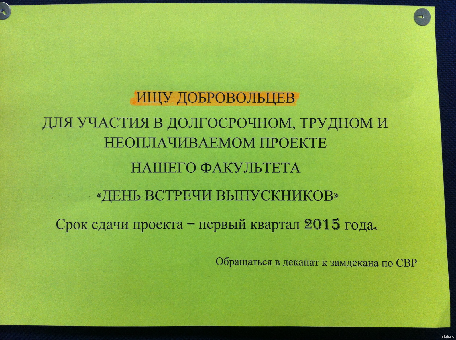 Объявление в универе) | Пикабу