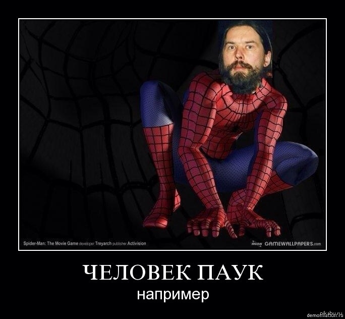 Больше трэша. Человек паук например. Паук например например. Человек паук Троицкий. Человек паук демотиватор.