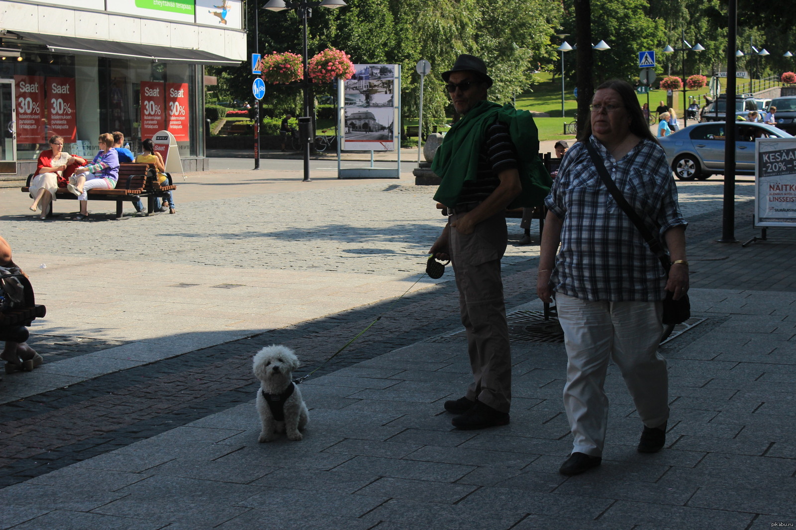 Finland has its own atmosphere - My, Dog, People, Finland, The street, The sun