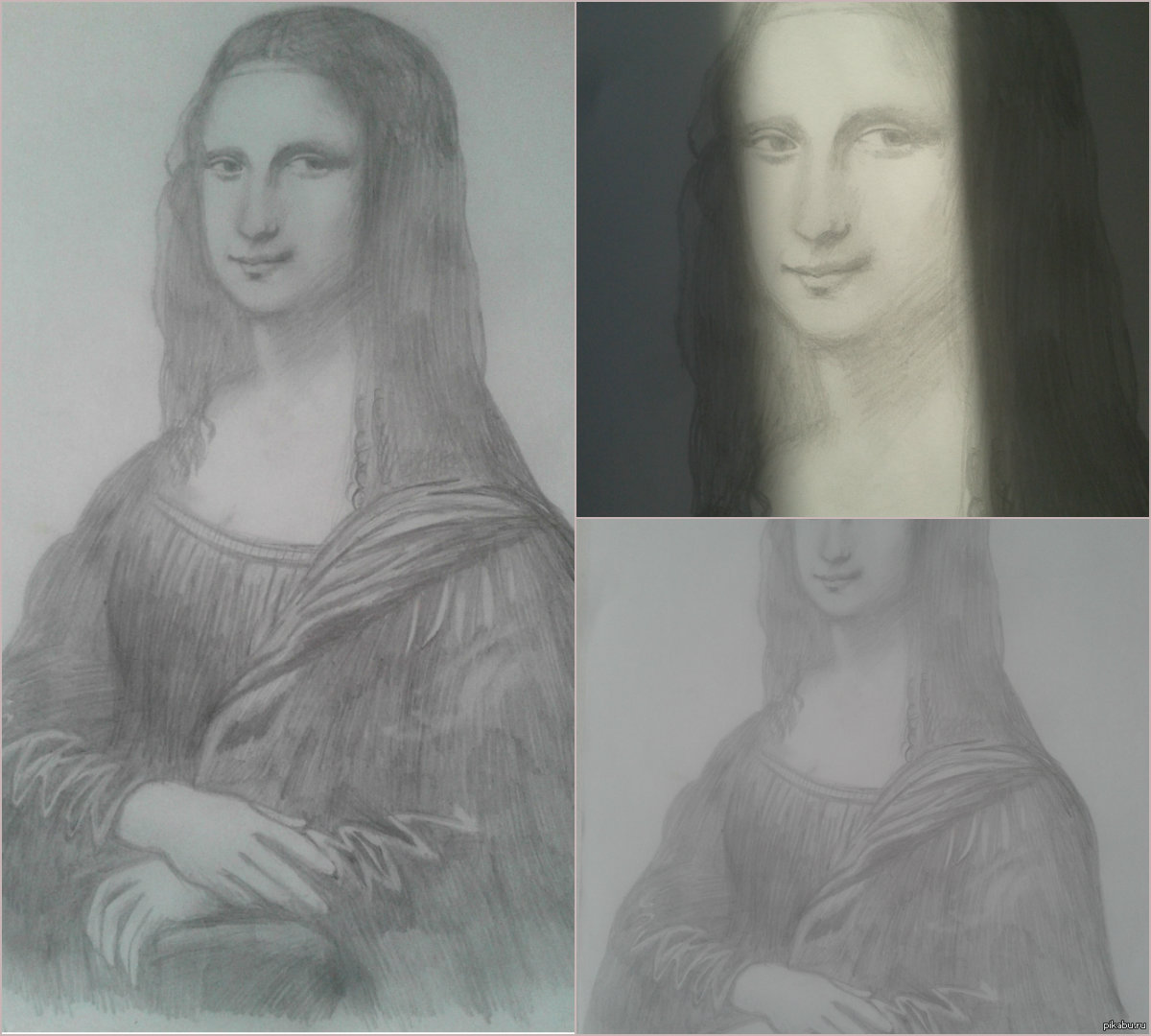 Портрет Мона Лиза карандашом