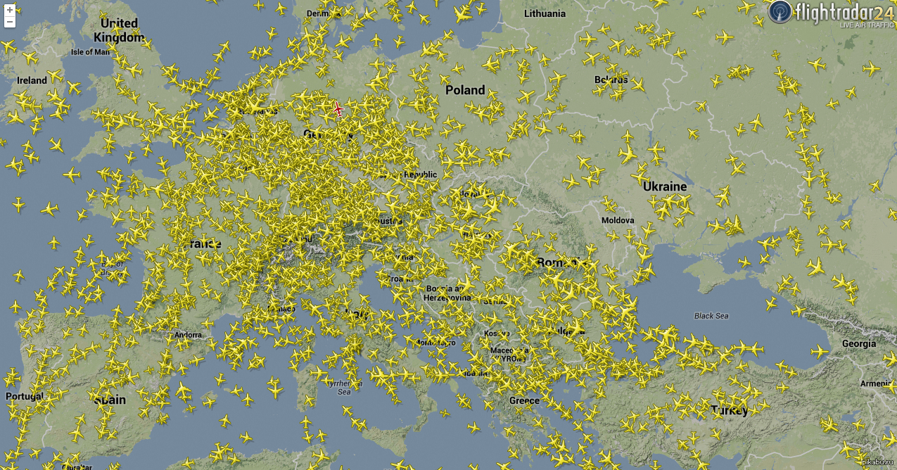 Карта летящих самолетов онлайн