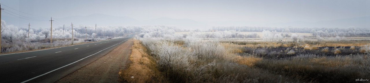 winter panorama) - My, The photo, Панорама, Winter, Landscape