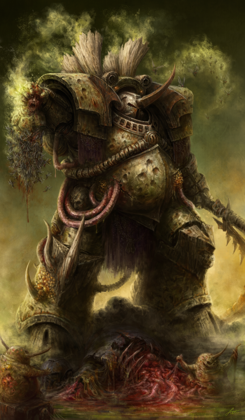 Typhus, Champion of Nurgle - Warhammer 40k, Chaos space marines, Nurgle, Death guard, Typhus, Wh Art