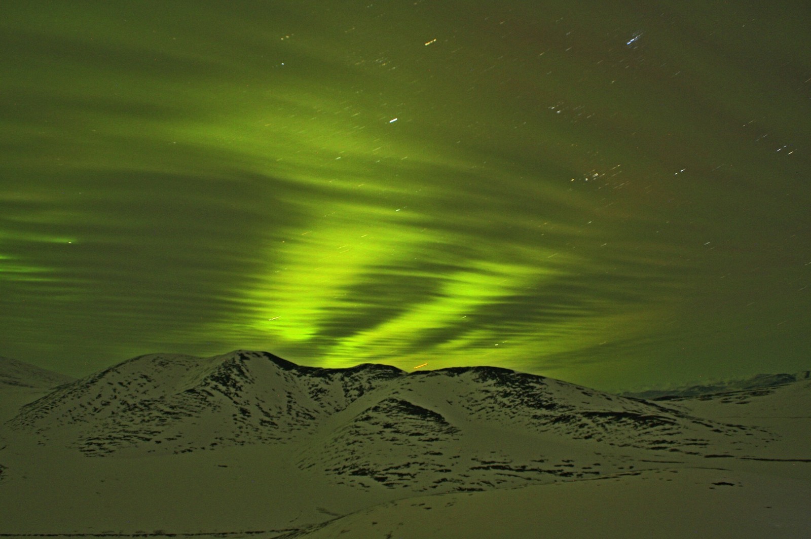 green carriage - My, Polar Lights, The photo, Nature, Landscape