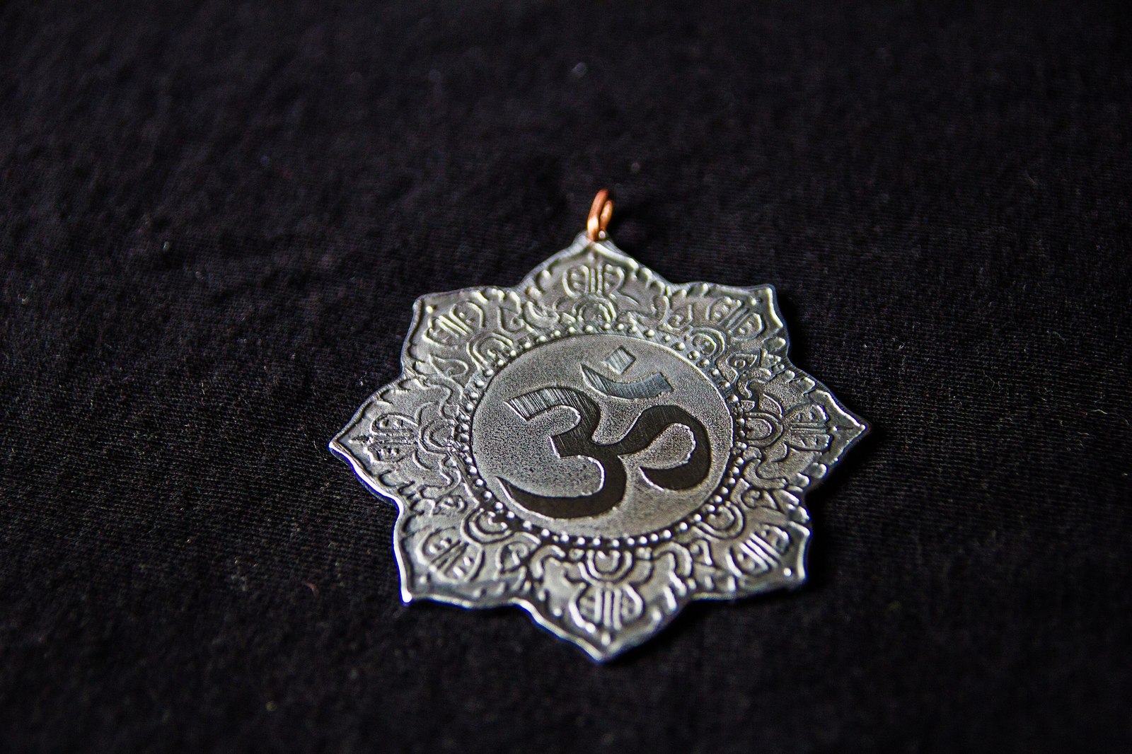 Medallion with Om symbol - My, Medallion, Buddhism, Etching, Craft