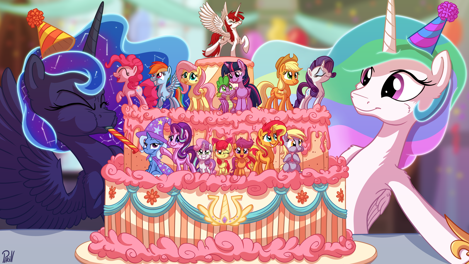 Seven Years of Friendship, Magic, and Ponies - My little pony, PonyArt, Princess celestia, Princess luna, Mane 6, Cutie mark crusaders, Starlight Glimmer, Trixie