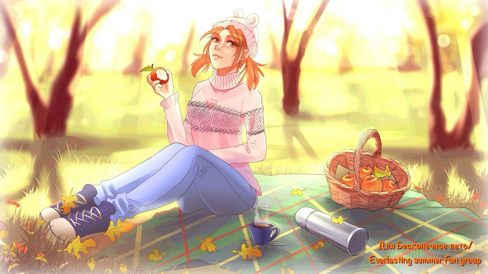 Picnic with Little Fox:3 - Art, Visual novel, Endless summer, Alisa Dvachevskaya, Rayne