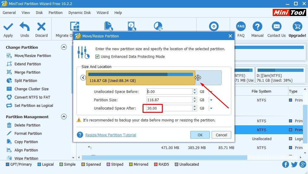 Shrink disk volume when out of space error occurs. It is not possible to shrink the volume beyond the location of files being moved. - My, , , , , Longpost