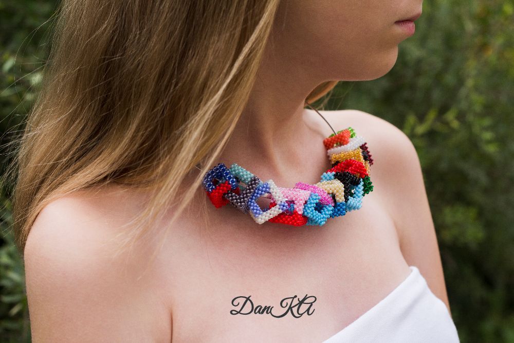 Danka. Works. Part 2. - My, , Beads, Needlework without process, Handmade, A bracelet, Beaded necklace, Creation, Longpost