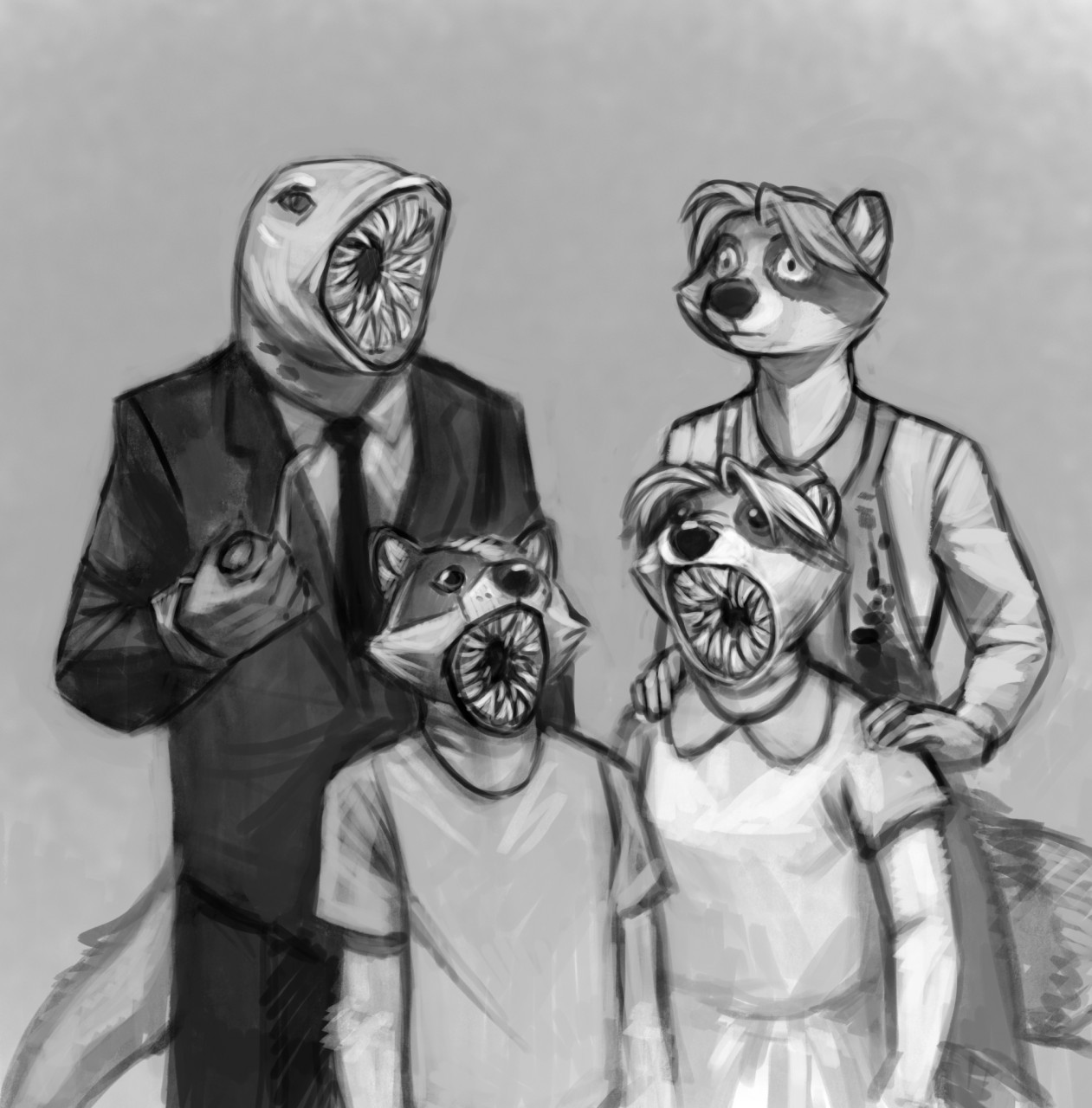 Smile for the camera - , Furry, Lamprey, Raccoon