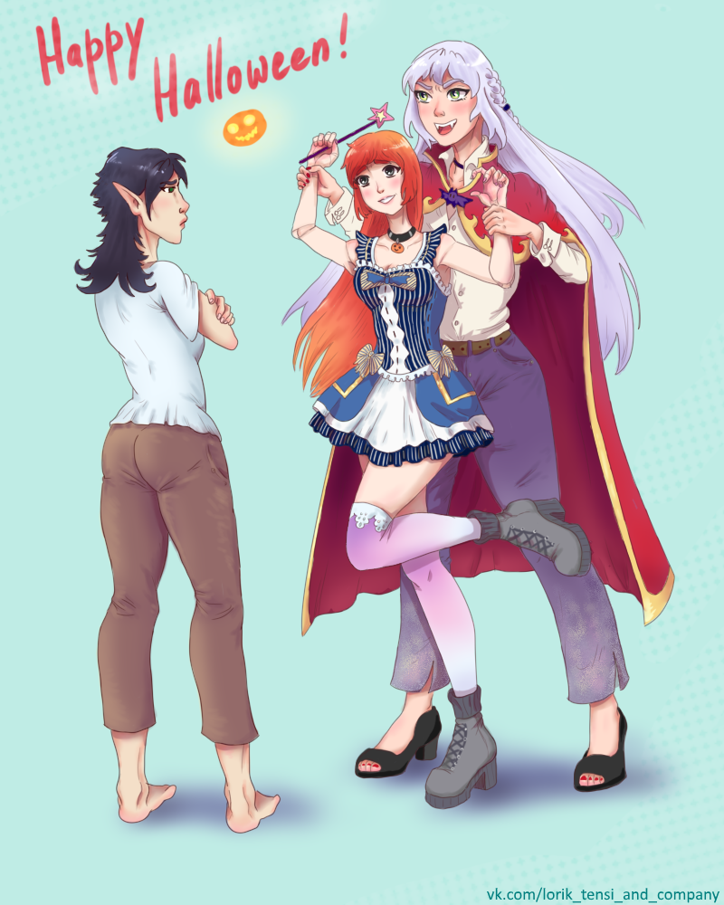 Happy Halloween, guys! - My, Halloween, , Art, Anime, Images