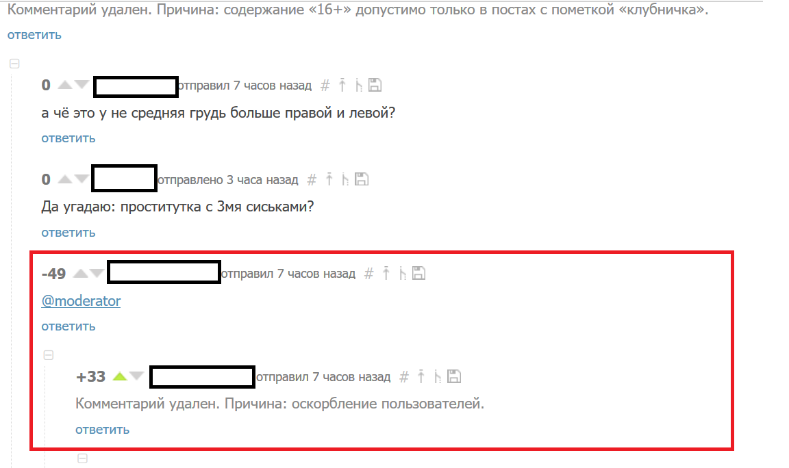 Коммент удалили-смысл остался. - Комментарии на Пикабу, Ясно, Негодование