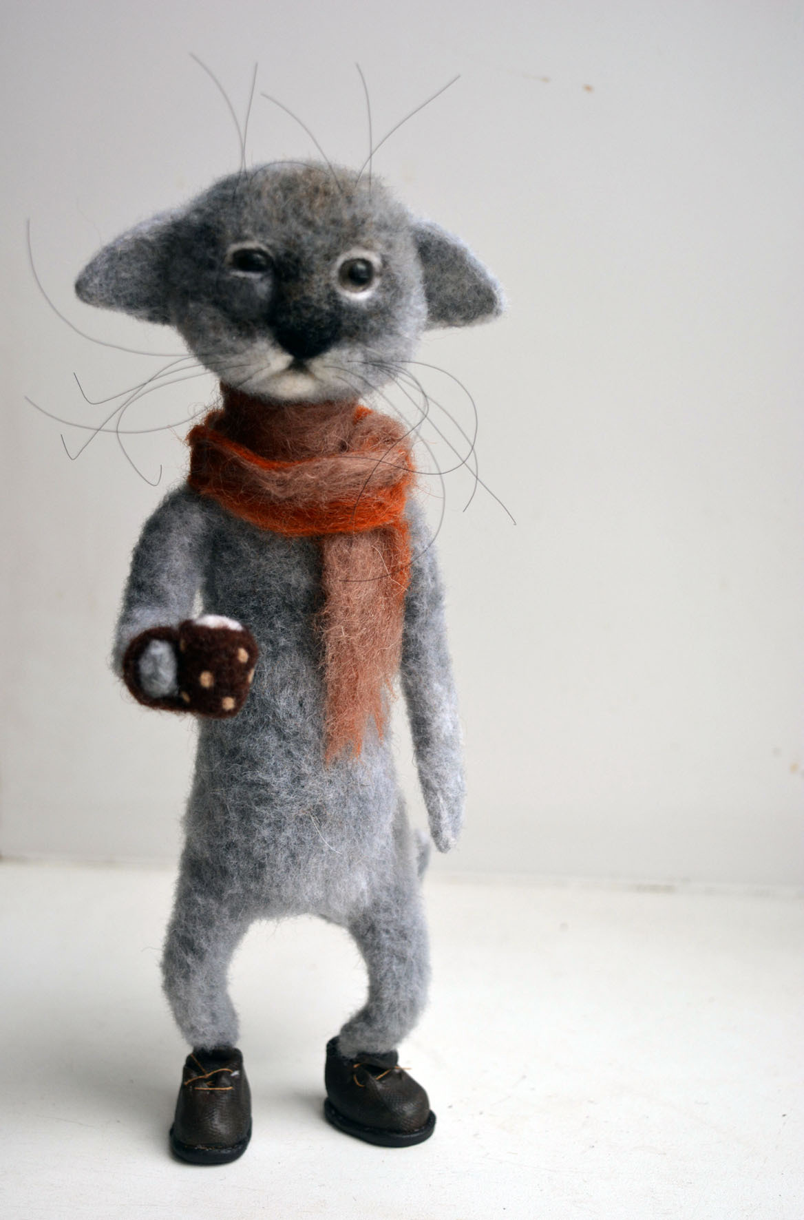 Wool cat - My, Wallow, Dry felting, cat, Wool, Needlework without process, Longpost