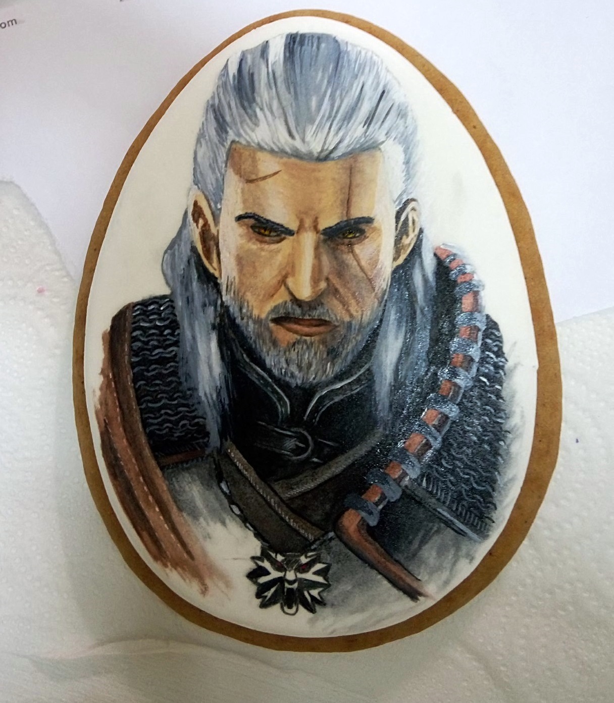 Gingerbread from Rivia. - My, Geralt of Rivia, Andrzej Sapkowski, Needlework without process, Handmade, Friday tag is mine, 