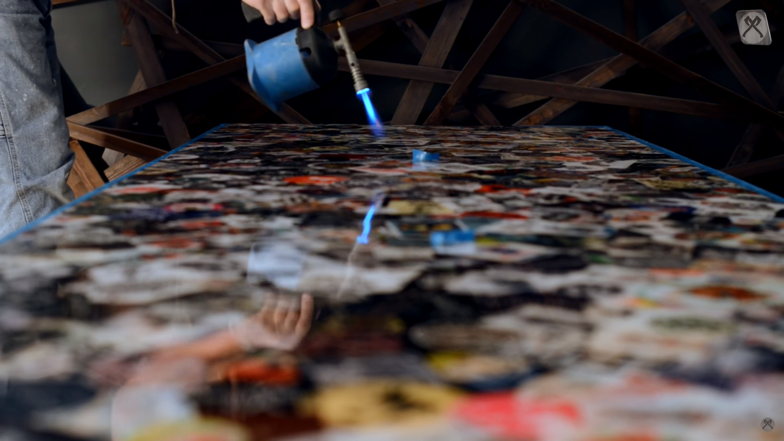 Table with epoxy resin - My, Axe, , Do it yourself, Handmade, Epoxy resin, , Resin, With your own hands, Video, Longpost