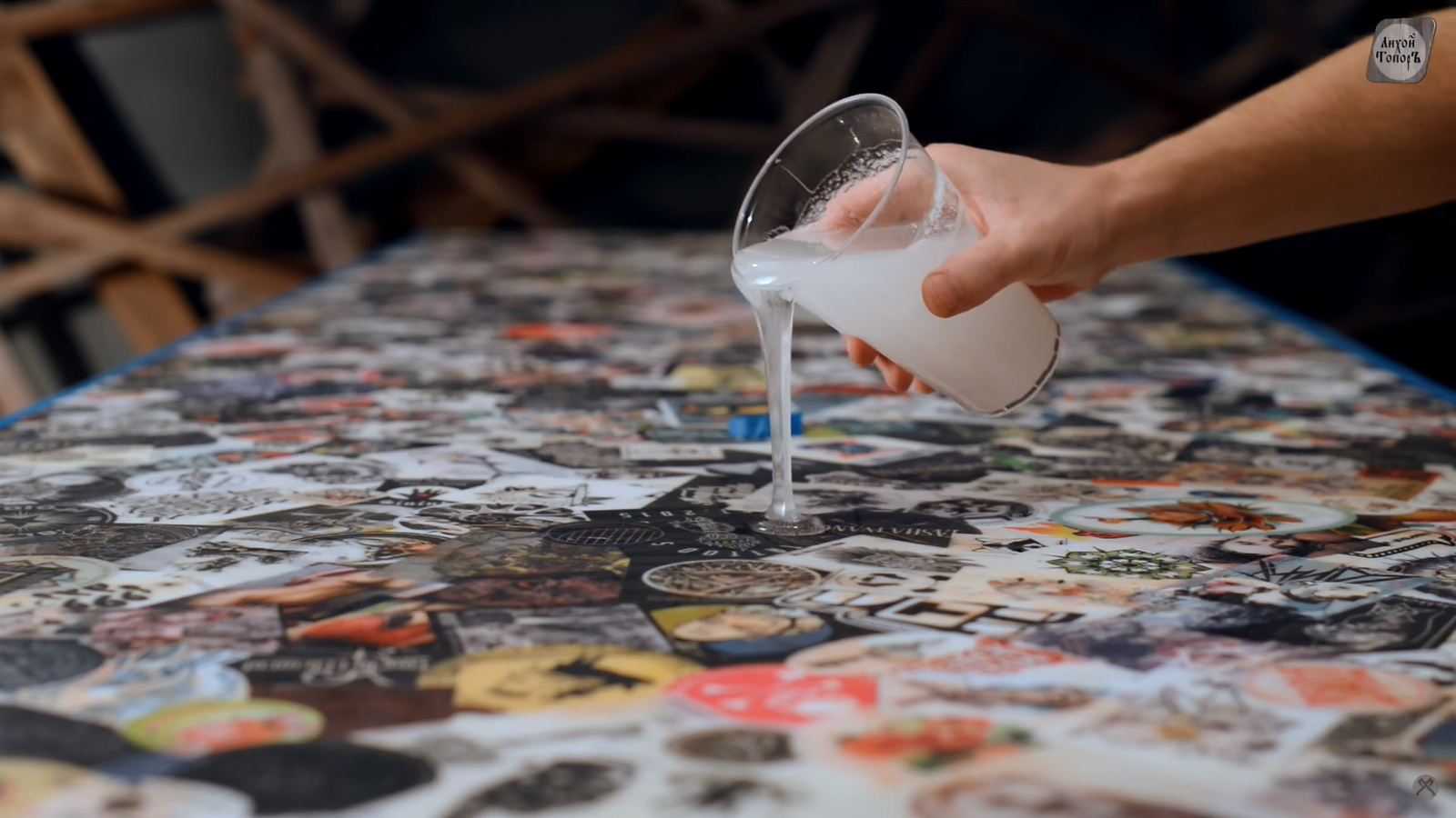 Table with epoxy resin - My, Axe, , Do it yourself, Handmade, Epoxy resin, , Resin, With your own hands, Video, Longpost