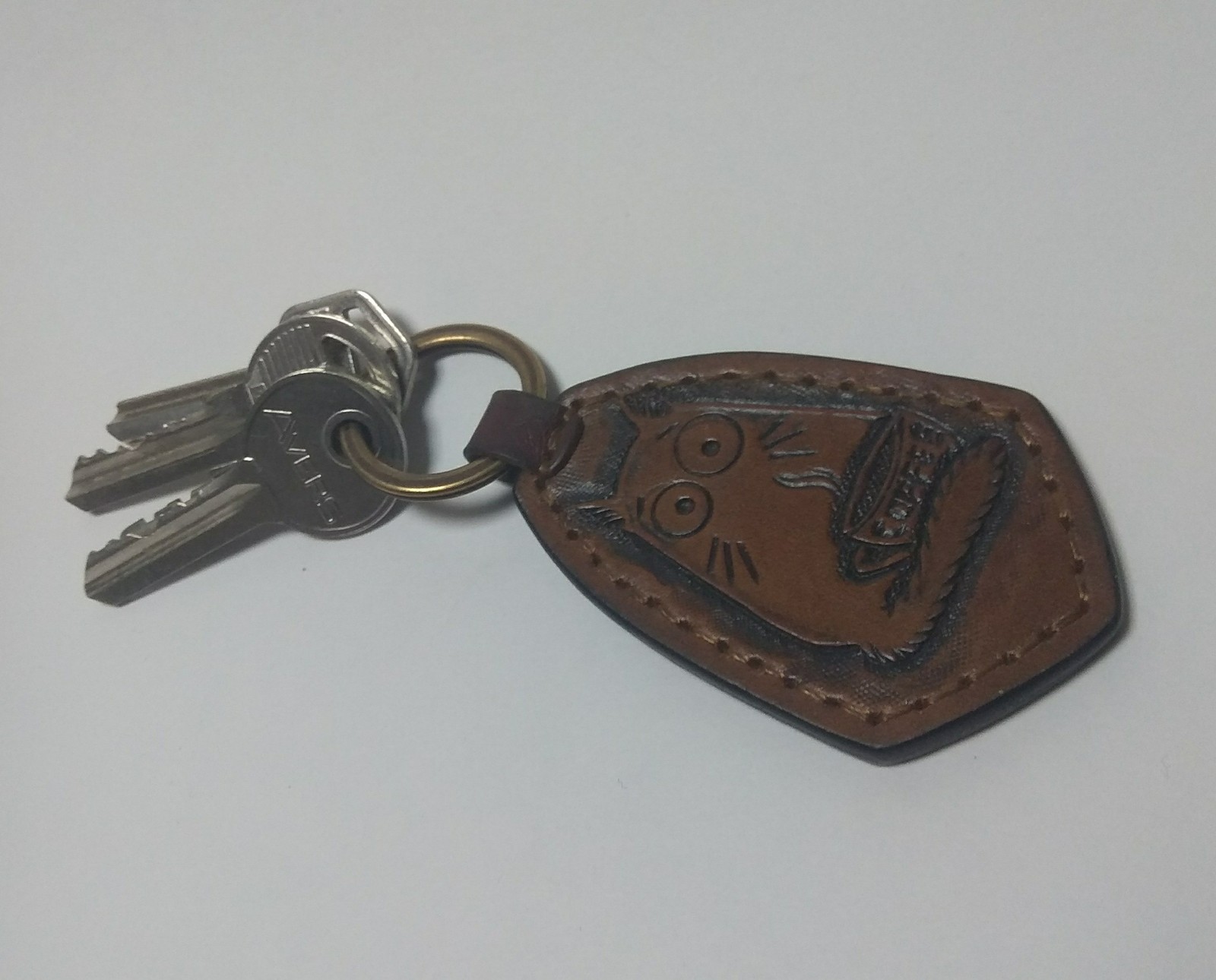 Keychain - My, Leather, Leather, Handmade, Keychain, Embossing on leather, Longpost