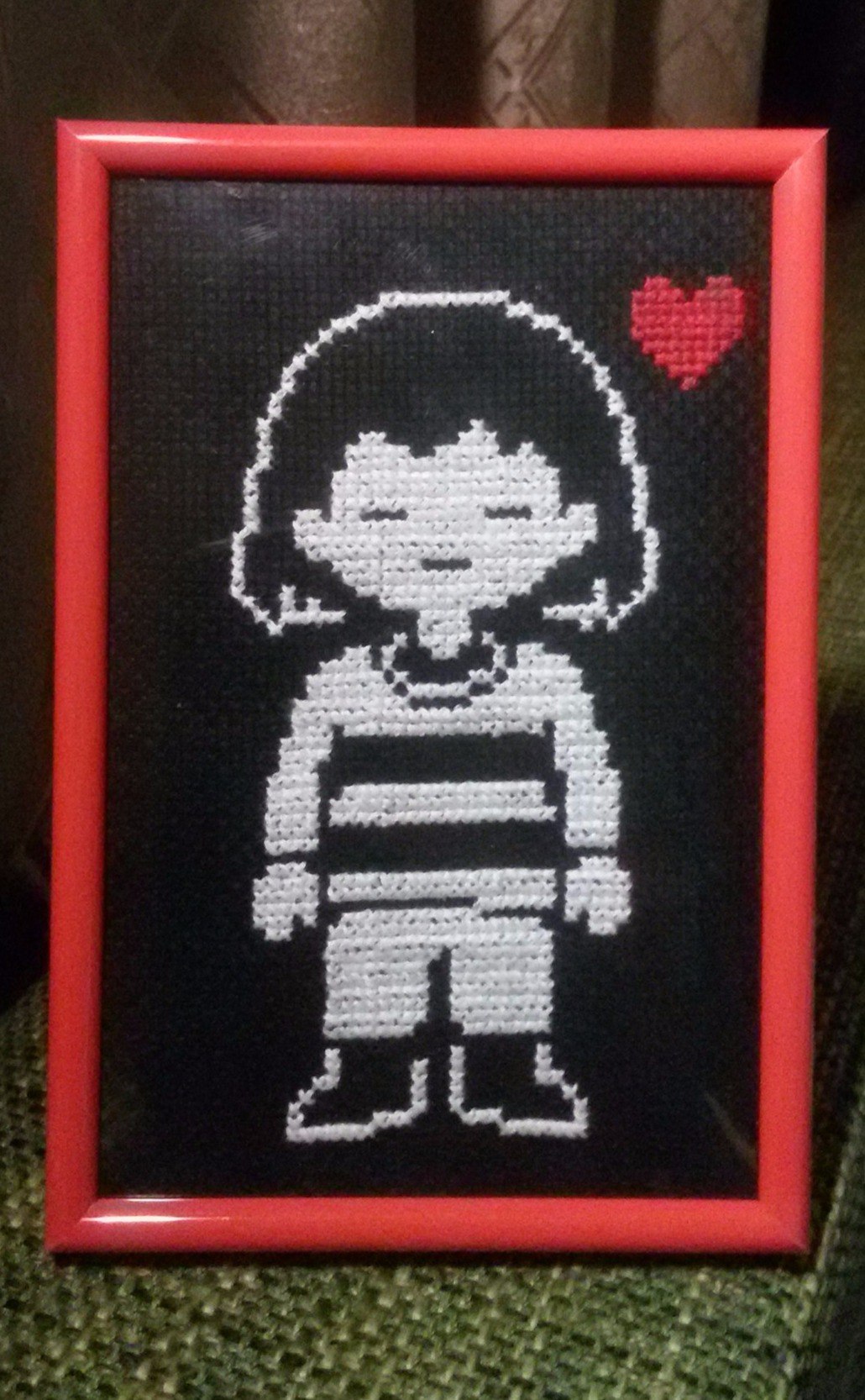 Embroidered Tam, Flowey, Sans, Frisk - My, Undertale, Needlework without process, Embroidery, Cross-stitch, Tammy, Longpost, Computer games