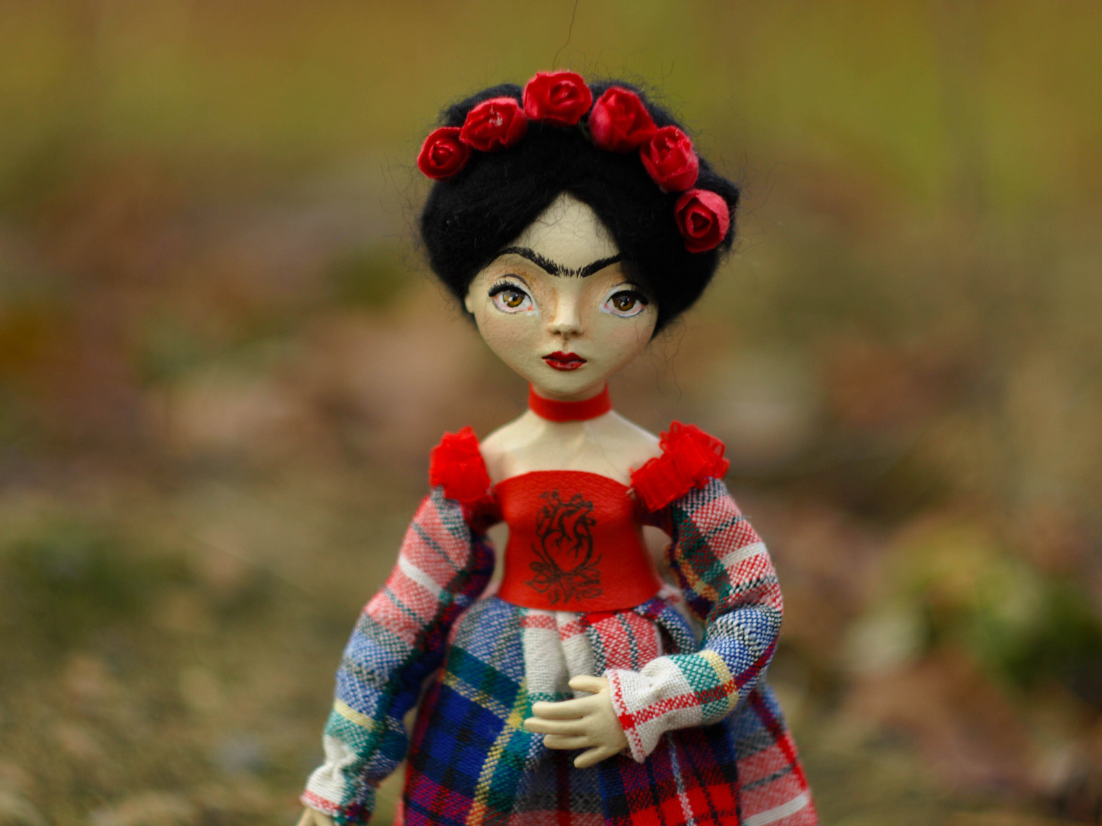 Handmade doll Frida }:-) - My, My, Art, Interesting, Frida Kahlo, FRIEDA, Doll, Creation, Presents, Longpost