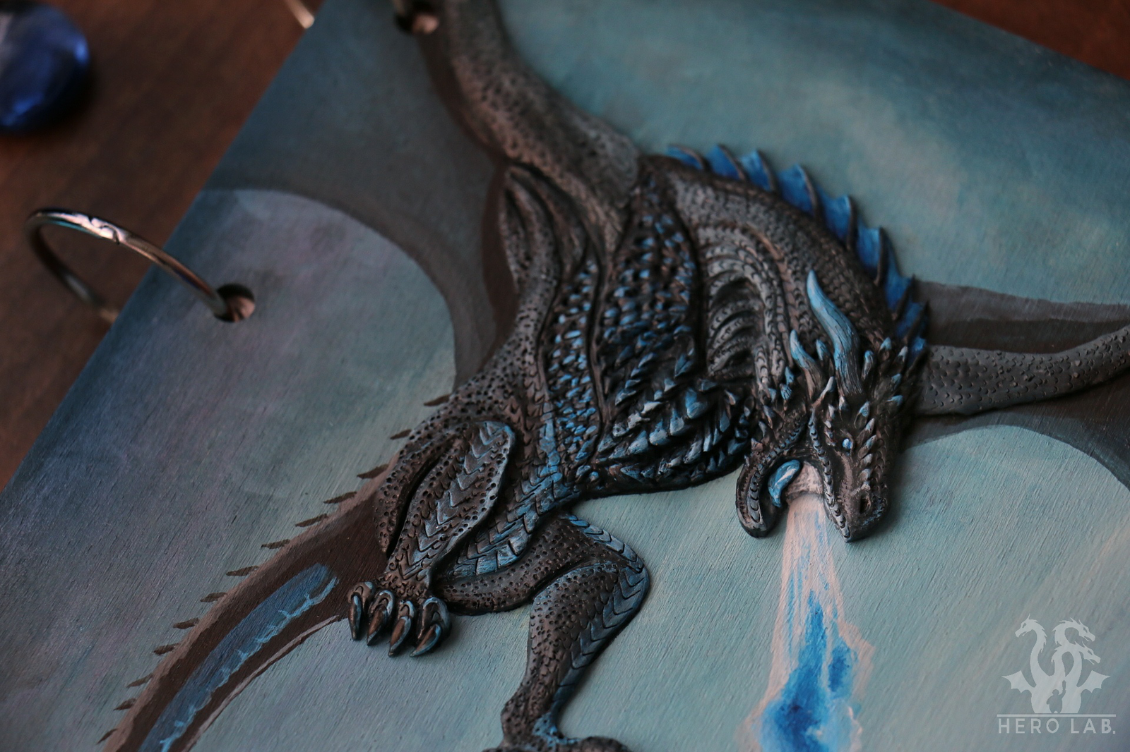 Notepad with Viserion. - My, Polymer clay, Handmade, PLIO, Game of Thrones, The Dragon, Notebook, Handmade, Fantasy, Longpost