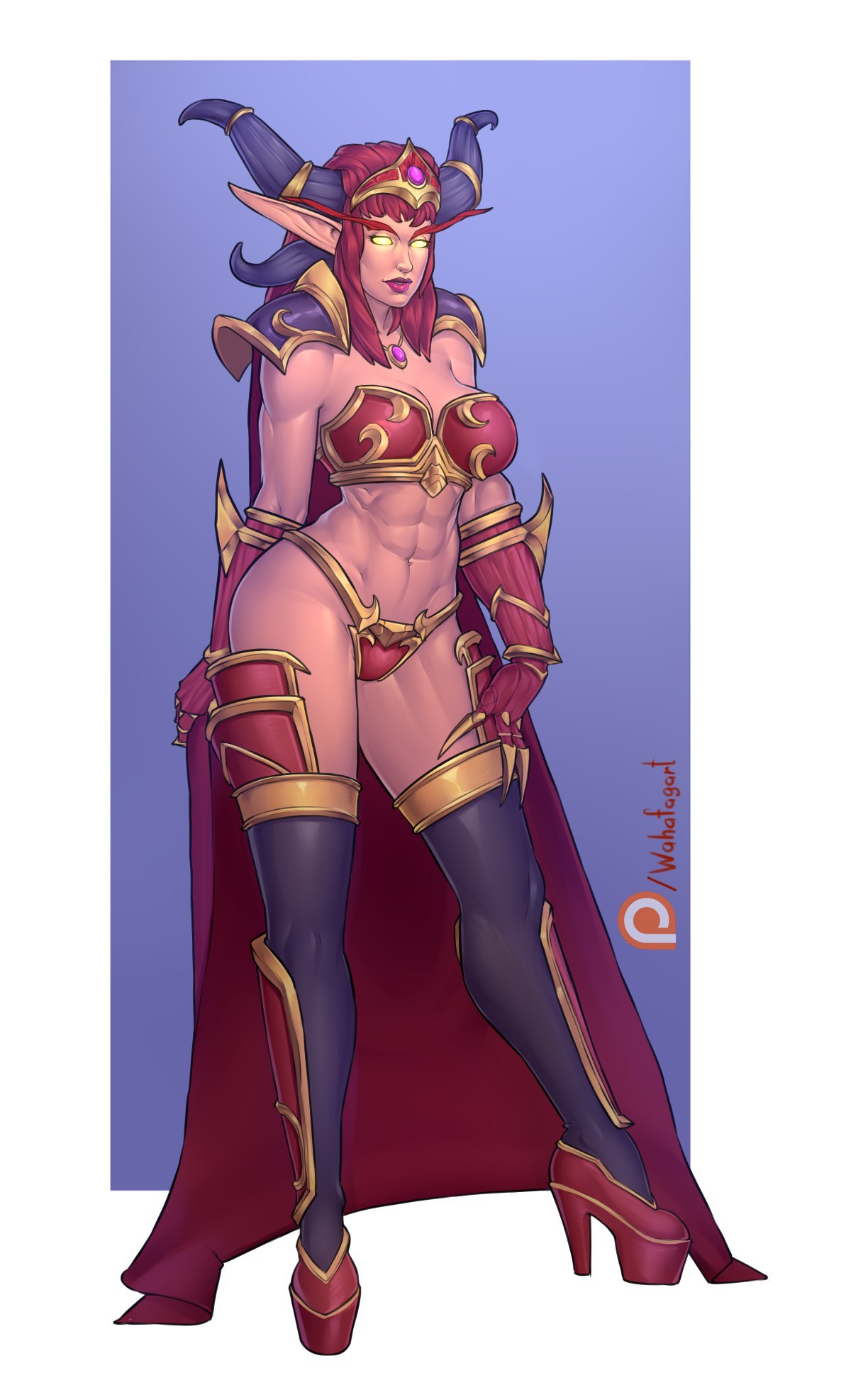 Alexstrasza - NSFW, Zionalexiel, Алекстраза, Арт, Крепкая девушка, WOW, World of Warcraft, HOTS, Рисованная эротика, Длиннопост