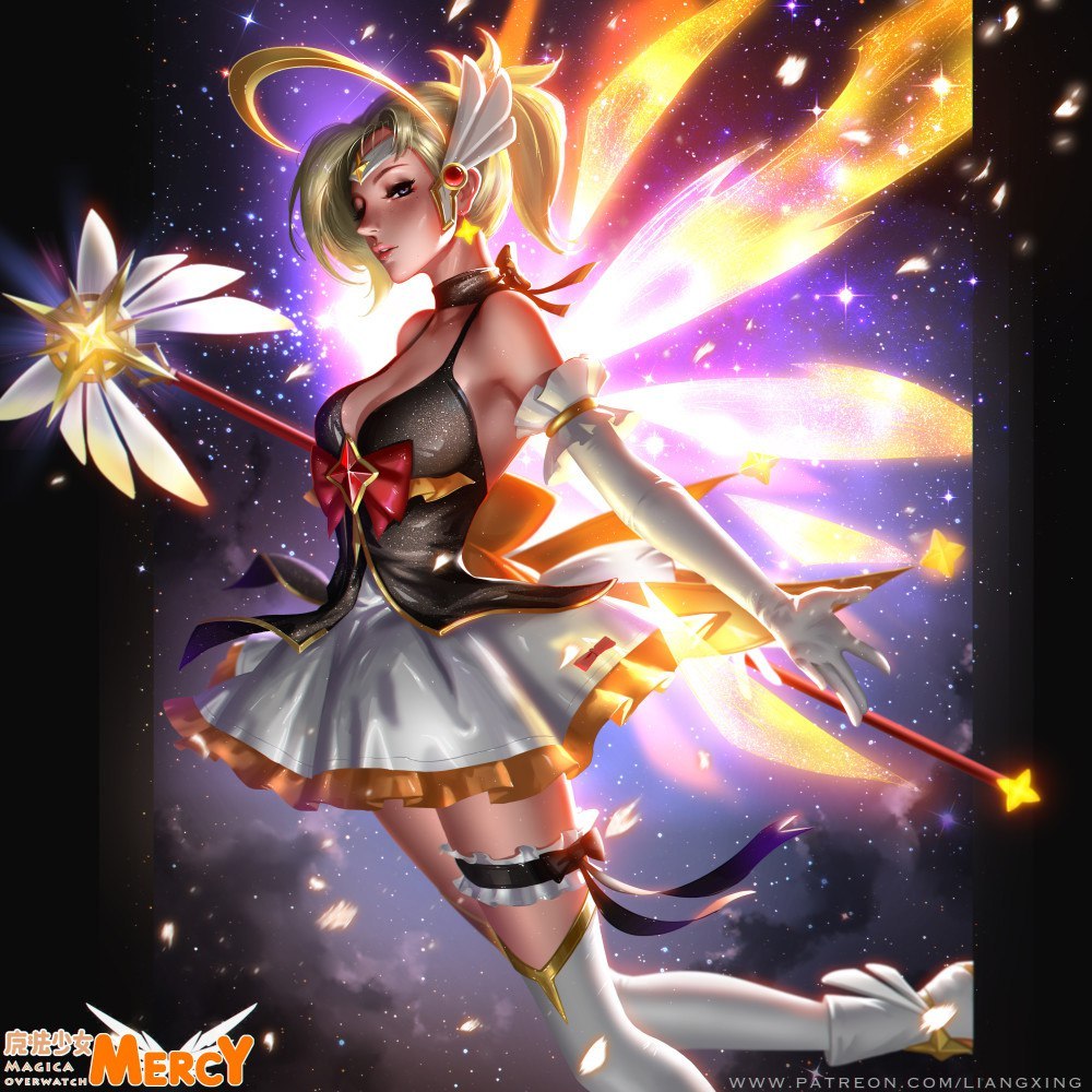 Magic Mercy. - Overwatch, Blizzard, Mercy, Liang xing, Games, Longpost