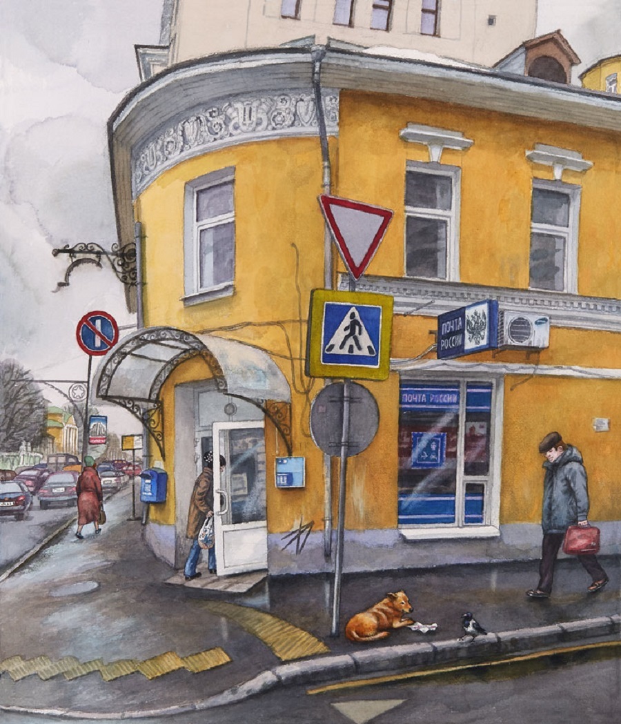 Moscow in Alena Dergileva's Watercolors - Painting, Dergileva, Moscow, Watercolor, Longpost