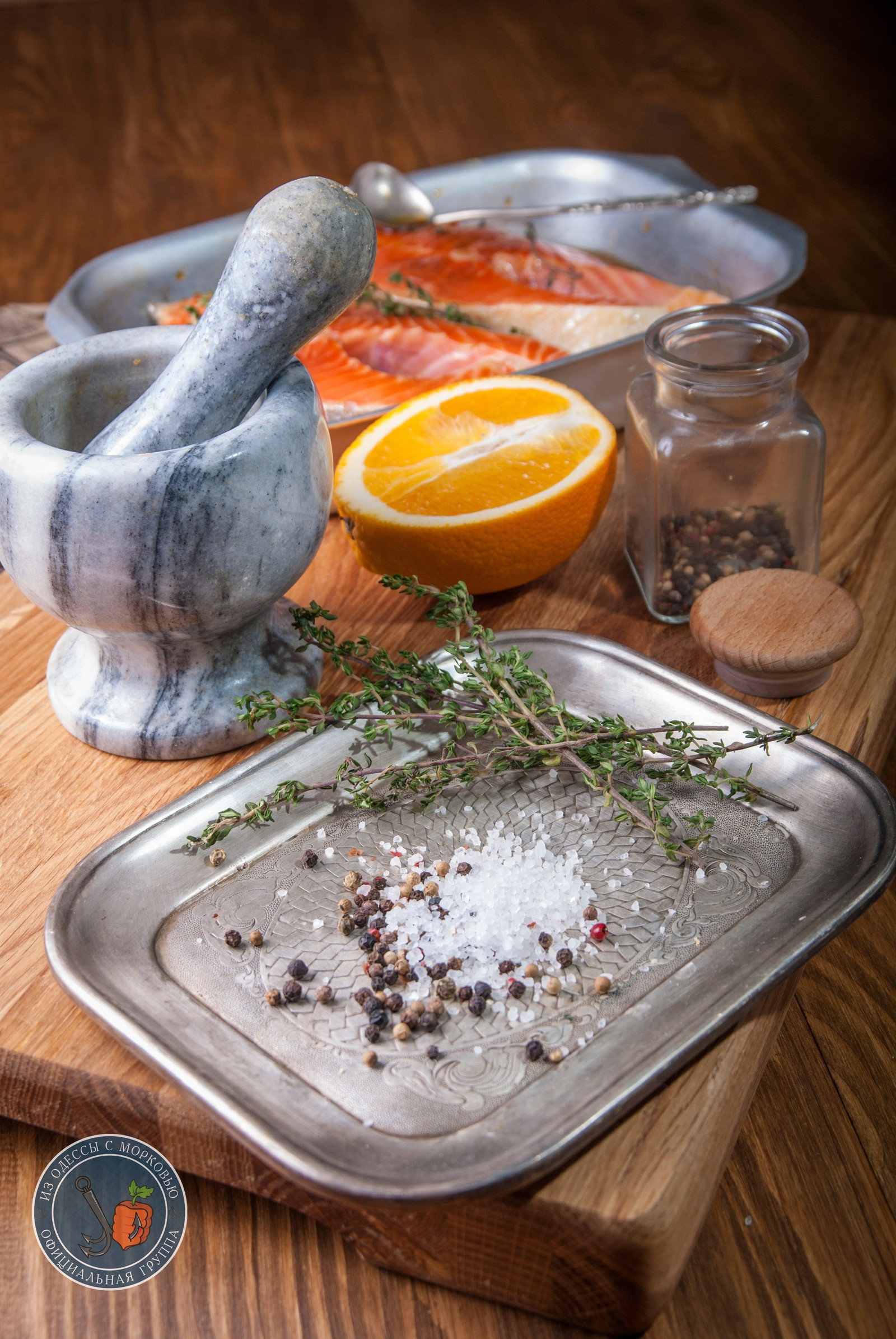 Trout baked in orange marinade. - My, From Odessa with carrots, Sconce, Recipe, Cooking, Longpost, Food, A fish