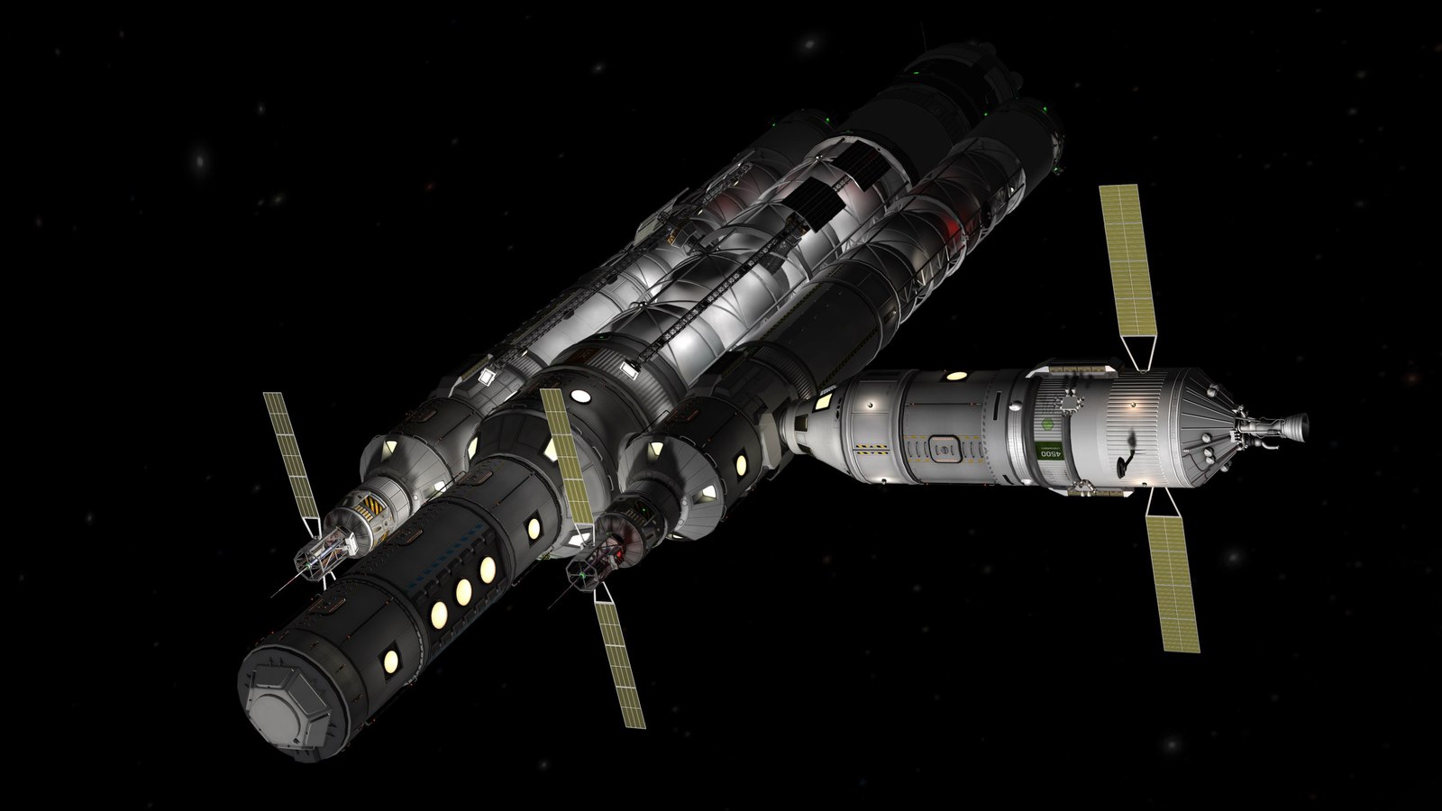 [Kerbal Space Program] Nyx Interplanetary Ship. Part 1. Assembly and installation in orbit. - My, Kerbal space program, Games, Space, Longpost