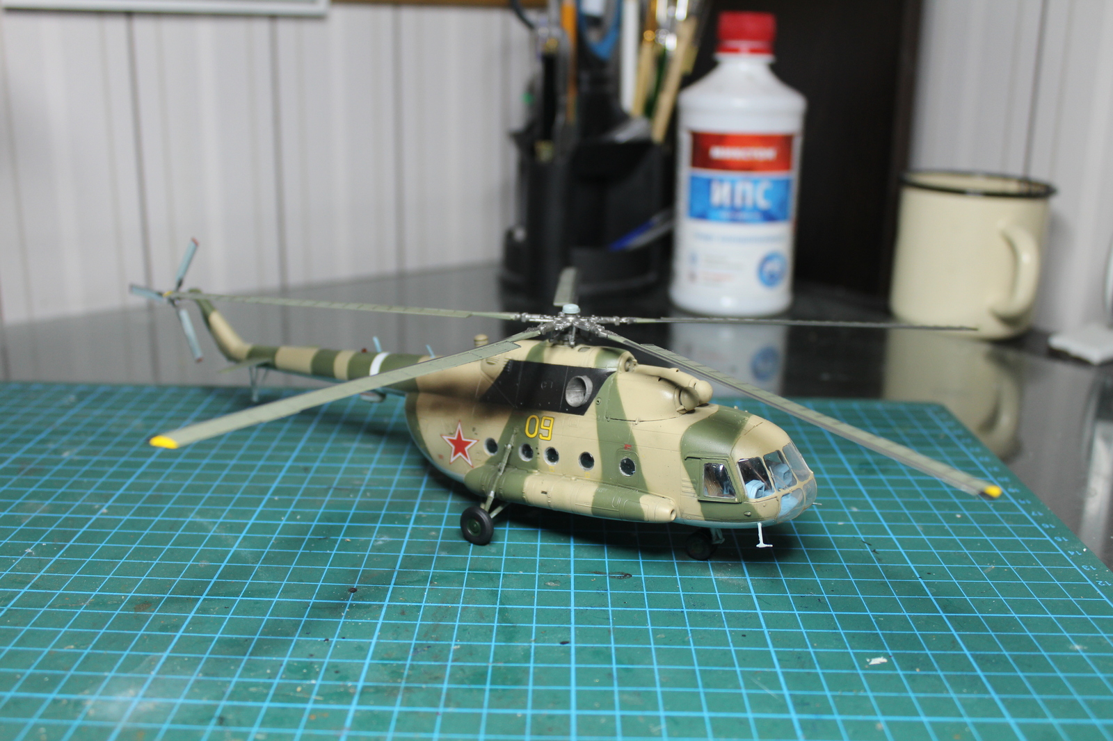 Mi-8T helicopter - My, Helicopter, Mi-8, Prefabricated model, Stand modeling, Longpost