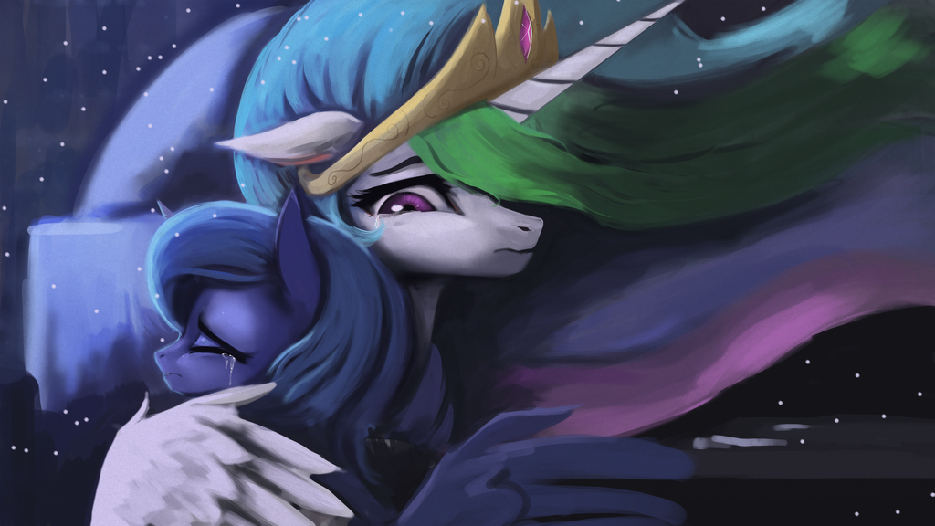 Reunited once again by PaperDrop - My little pony, Princess luna, Princess celestia, Hierozaki