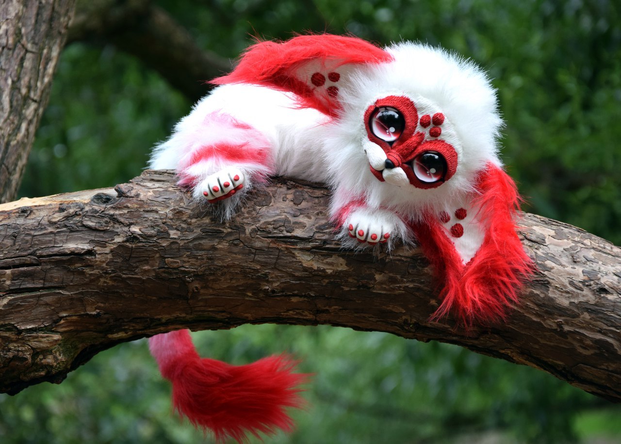 red alien - My, Handmade, Needlework without process, Polymer clay, Adelkawalka, Handmade, Artificial fur, Longpost