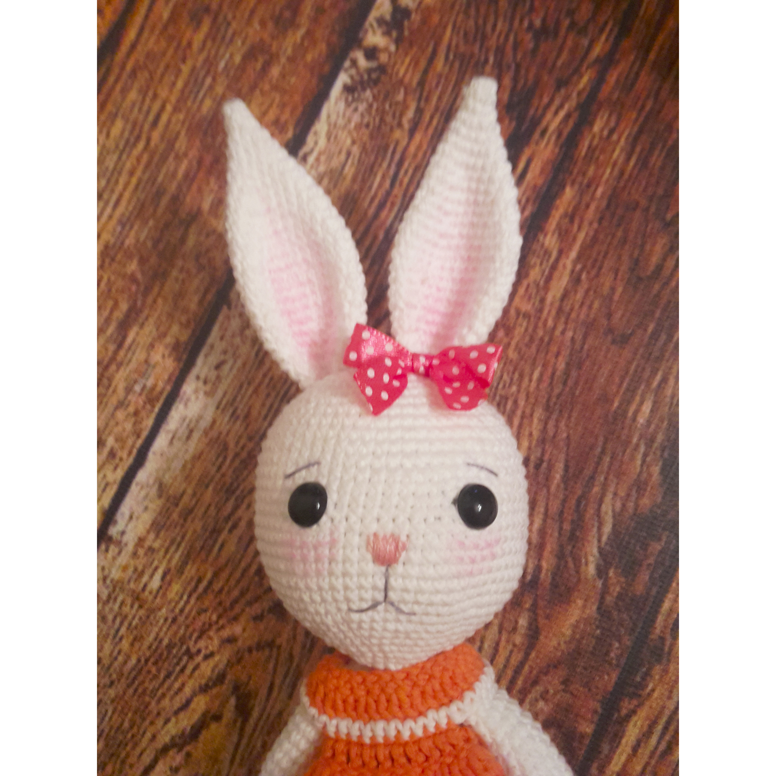 Knitted toy Bunny in a dress) - My, Doll, Hare, , Needlework without process, Needlemen, Longpost