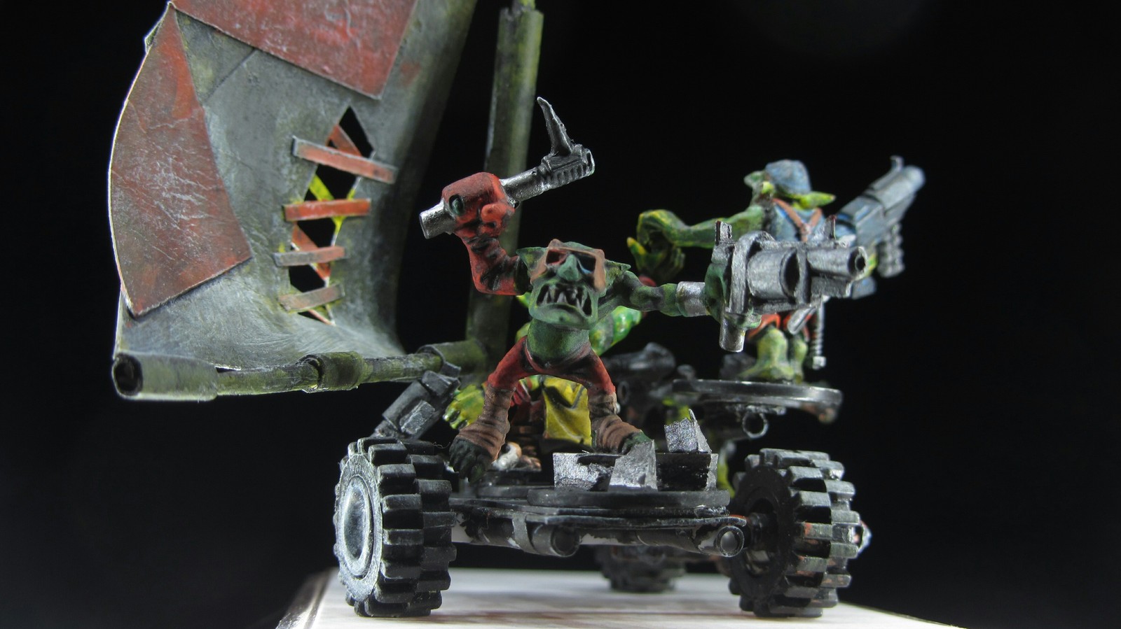 Gretchins on pedal-sail traction. - My, Gorkamorka, Wh miniatures, Stand modeling, Board games, Longpost