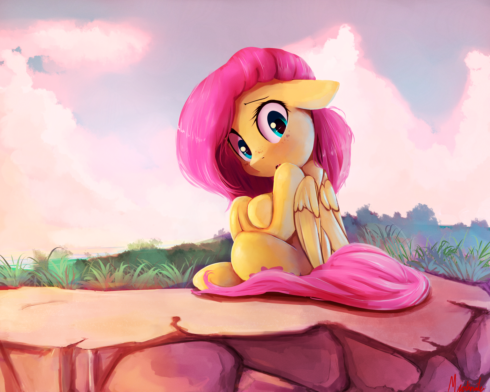 Gazing - My little pony, PonyArt, Fluttershy, Miokomata