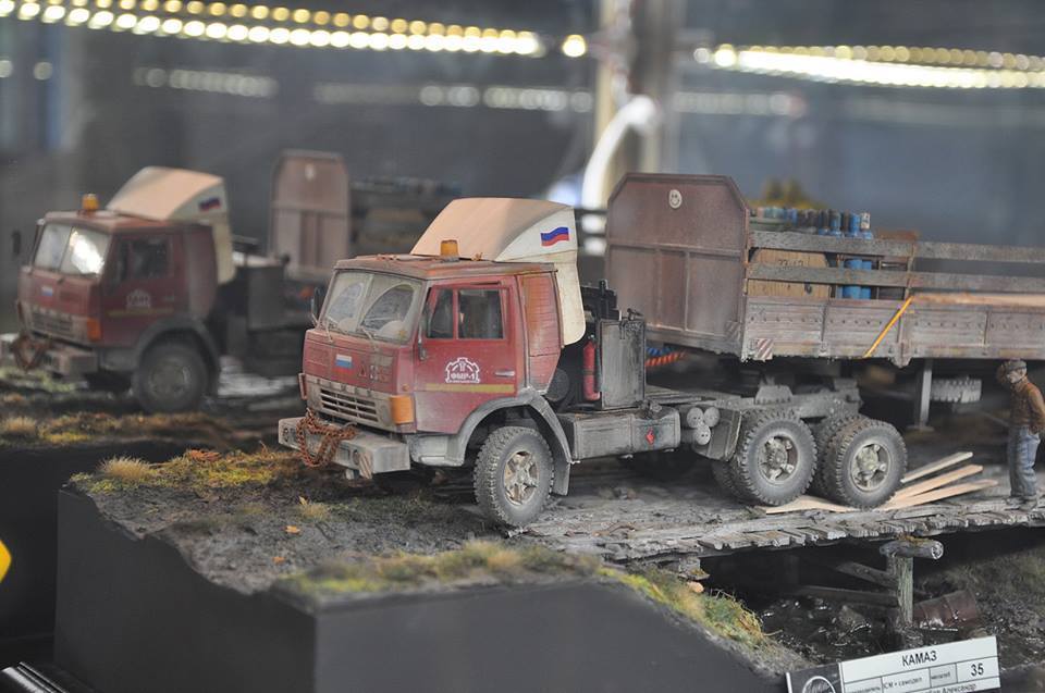 Miniature Unsuccessful move - Car modeling, Miniature, Diorama, Kamaz, Bridge, Failure, Hobby, Longpost