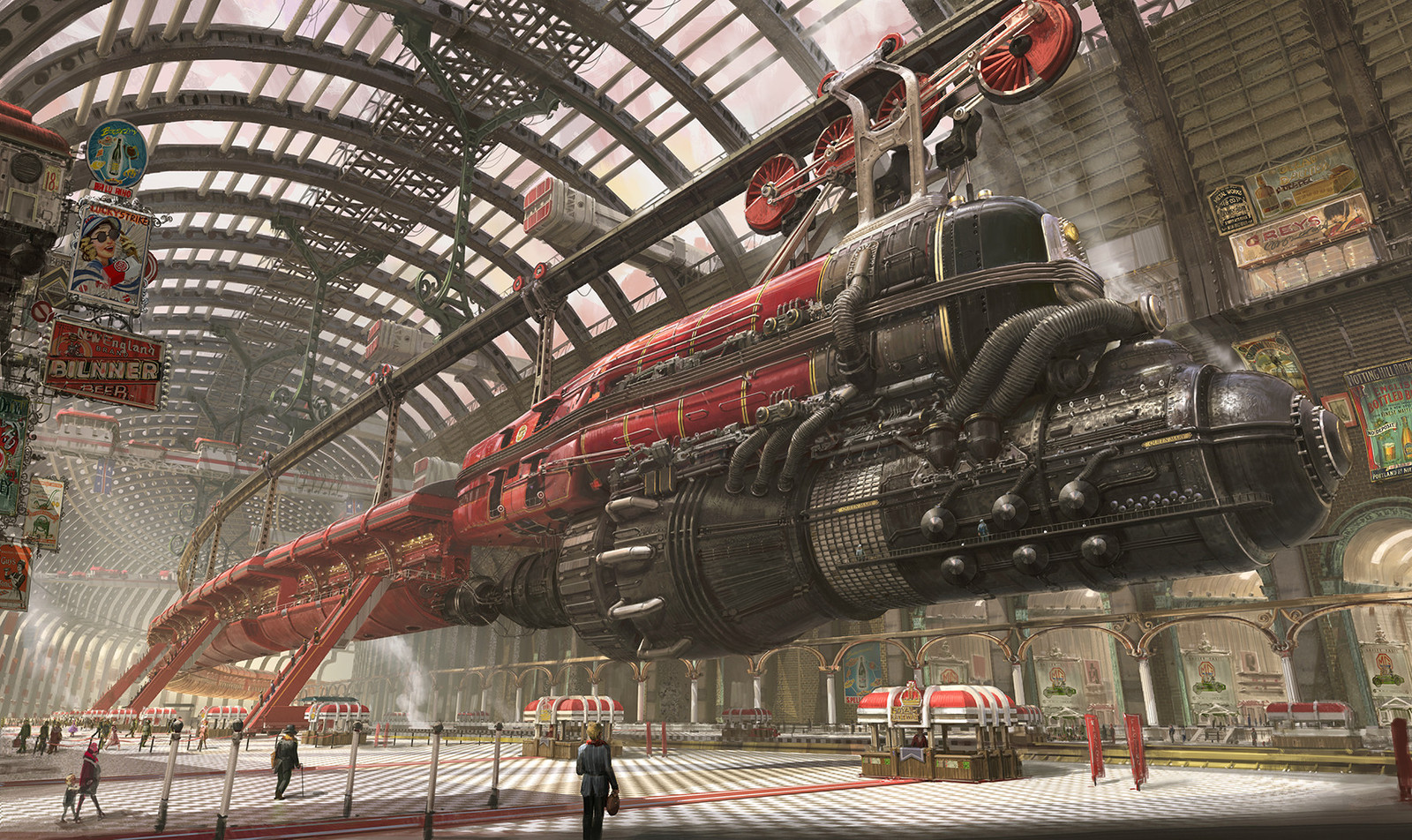 London in a parallel world. - Parallel Worlds, London, Railway station, Railway, Art, 2D