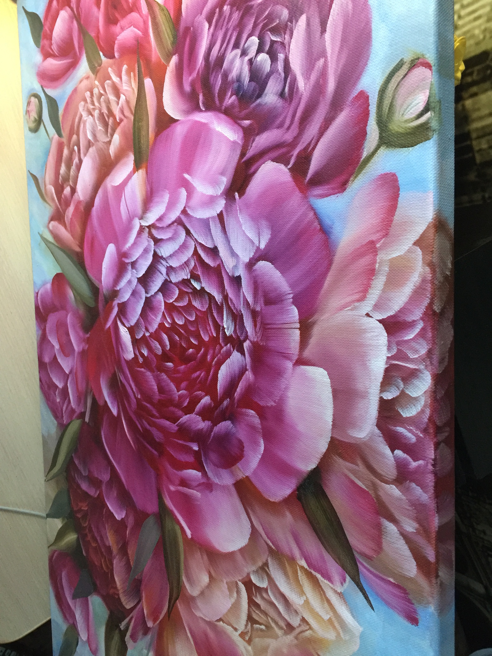 Oil painting Bouquet of peonies. Stages, material - My, Oil painting, Artist, Painting, Peonies, Saint Petersburg, Flowers, Art, Painting, Longpost