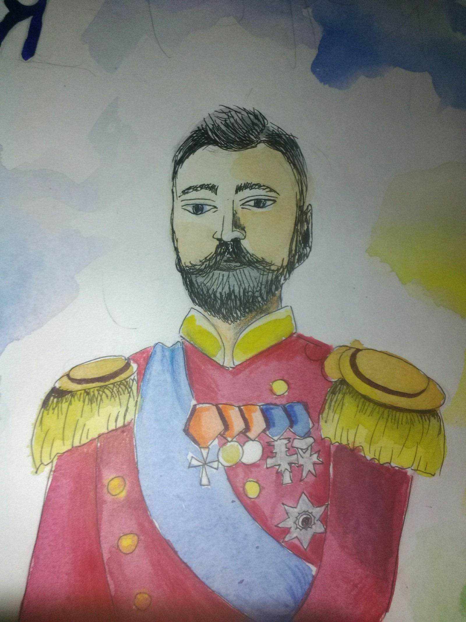 Kolya? Cool!!! - My, Nicholas II, Drawing, For what?