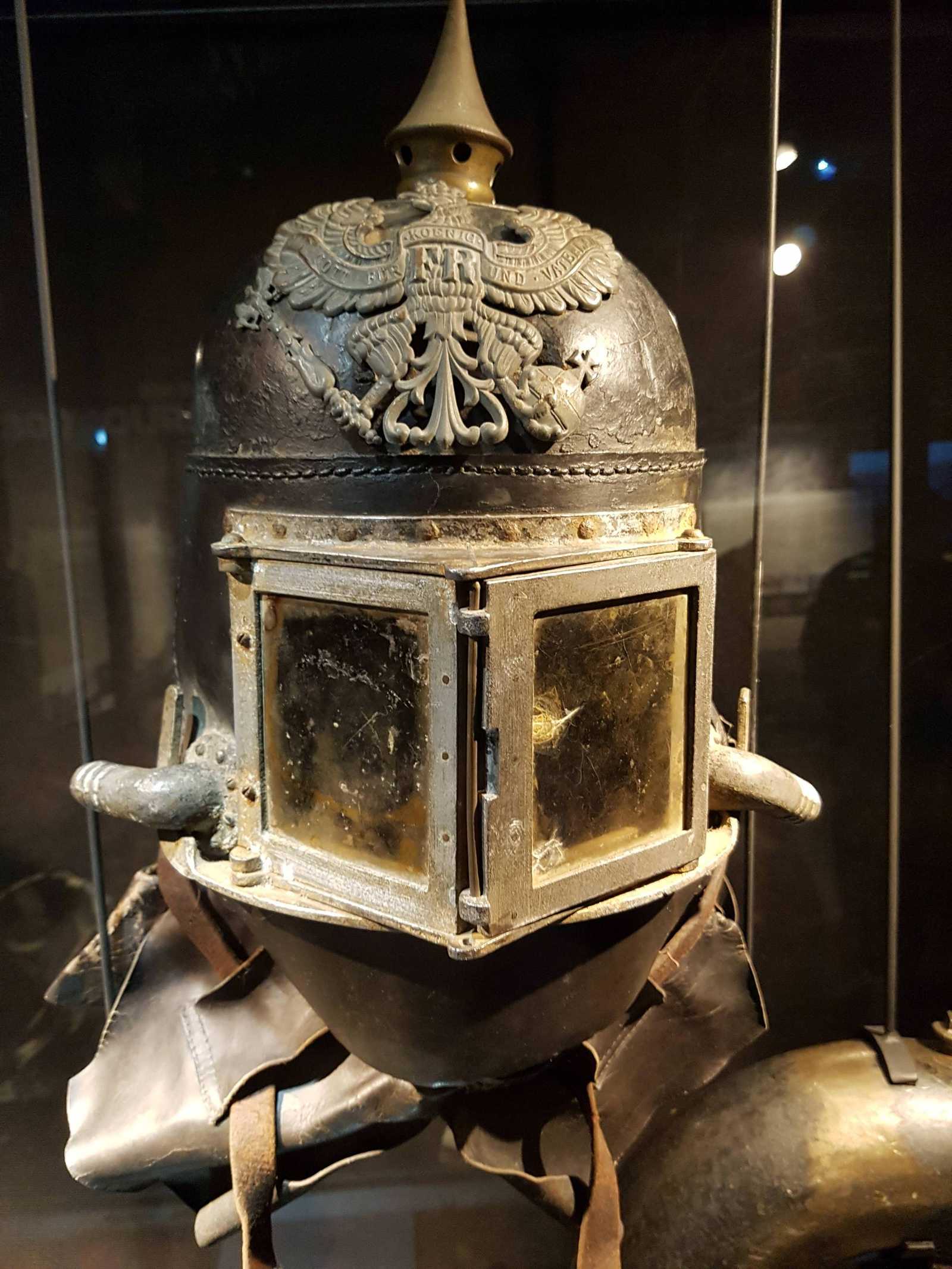 World War I German Flamethrower Helmet - World War I, Flamethrower, 