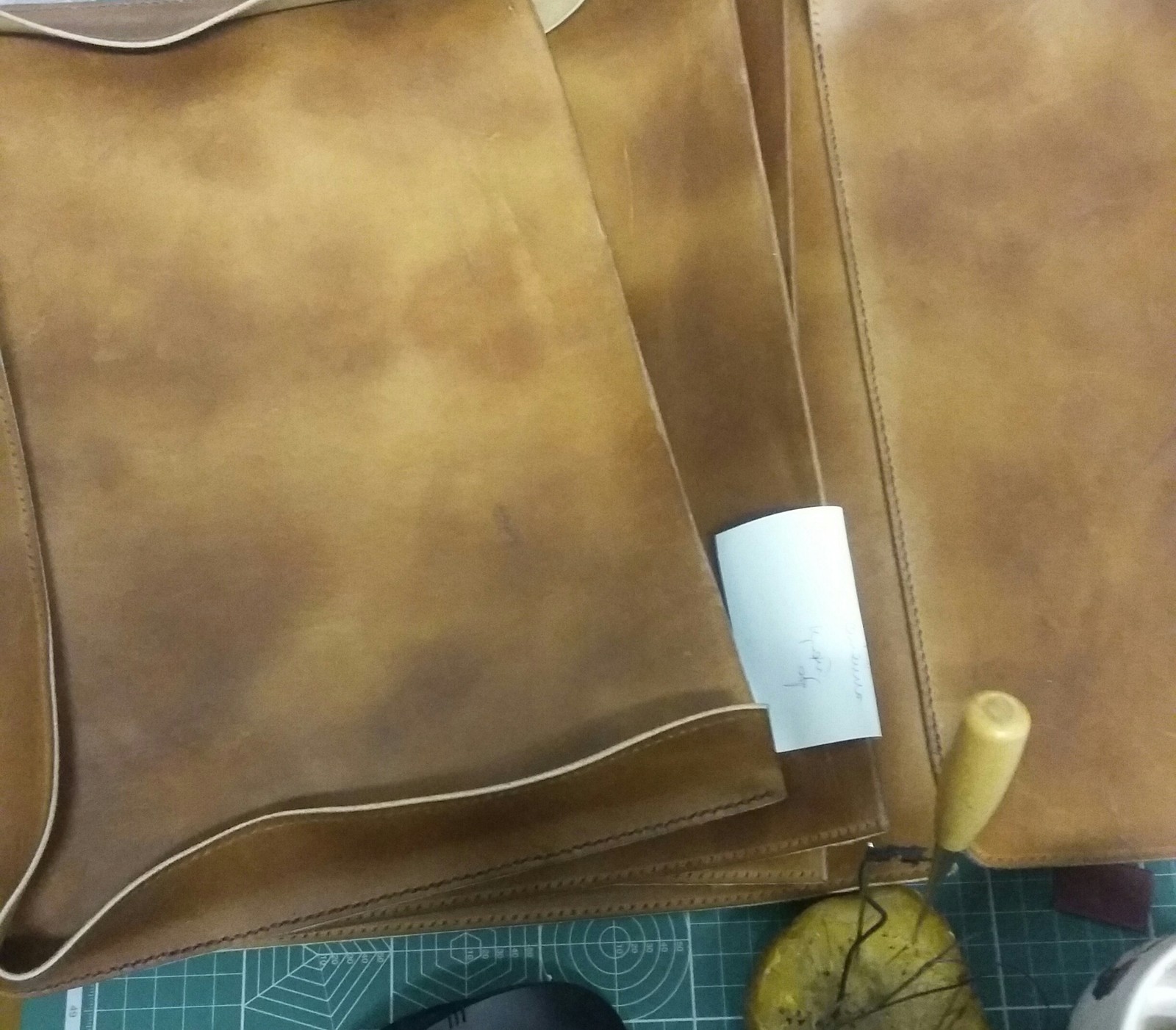 A brief history of my first leather bag in low-quality pictures - My, Leather, Handmade, Kostroma, First post, Longpost