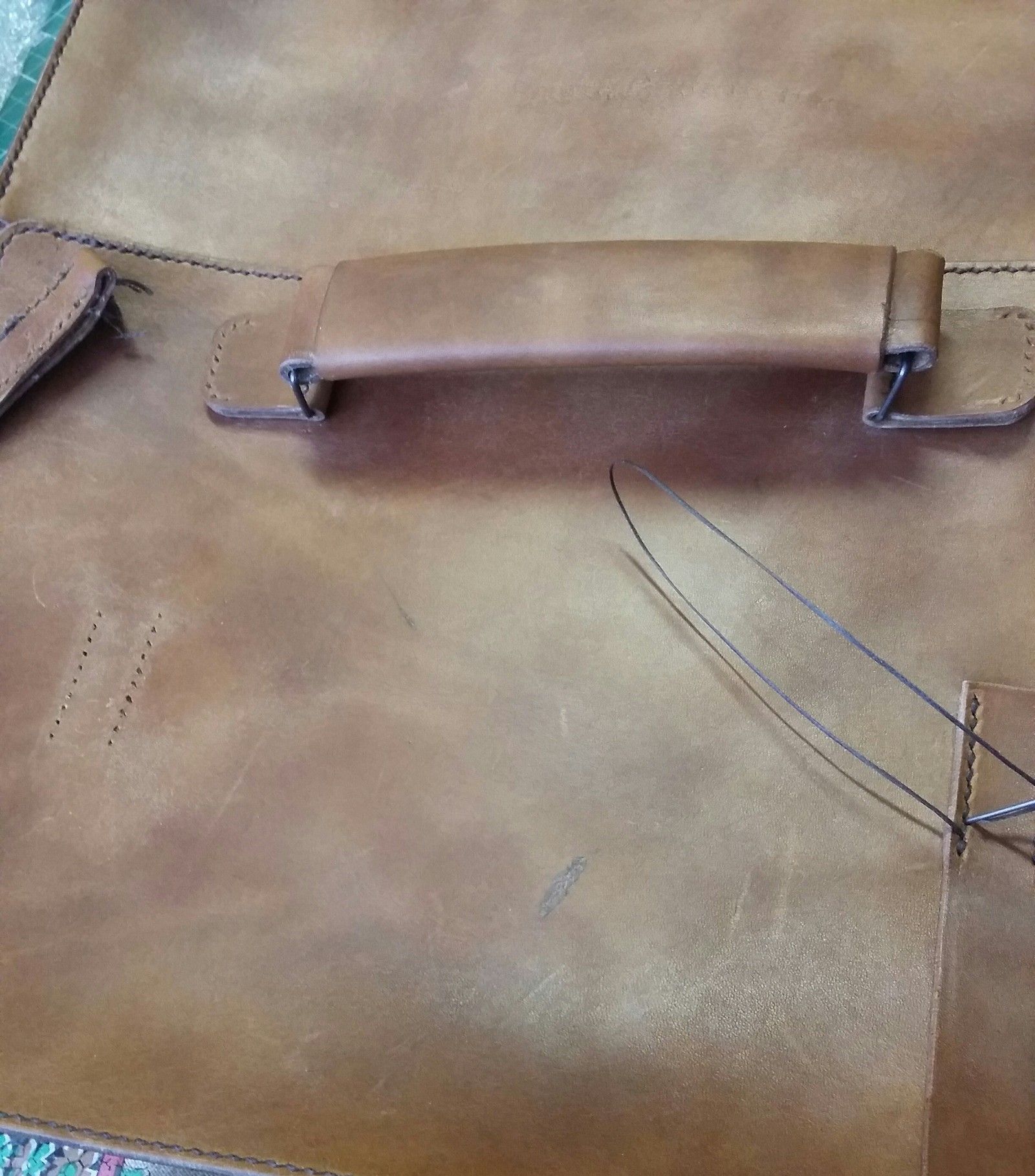 A brief history of my first leather bag in low-quality pictures - My, Leather, Handmade, Kostroma, First post, Longpost