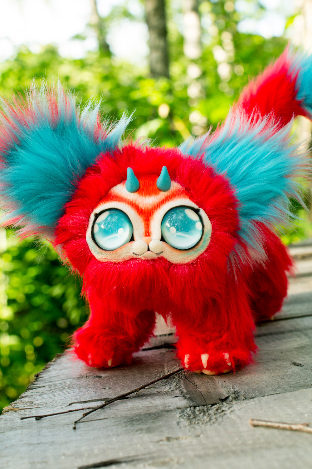 red animal - My, Adelkawalka, Handmade, Polymer clay, Artificial fur, Handmade, Soft toy, Longpost