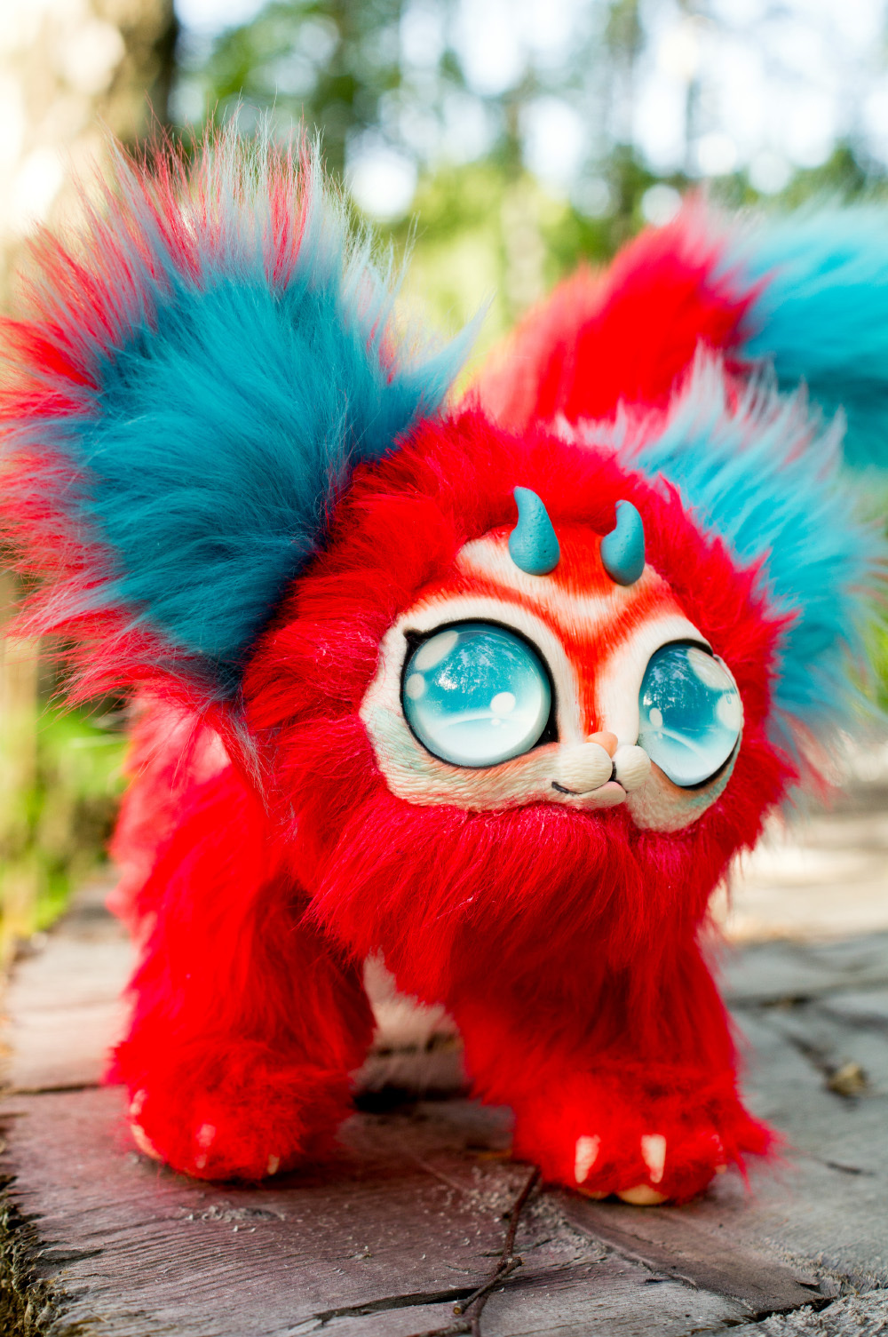 red animal - My, Adelkawalka, Handmade, Polymer clay, Artificial fur, Handmade, Soft toy, Longpost